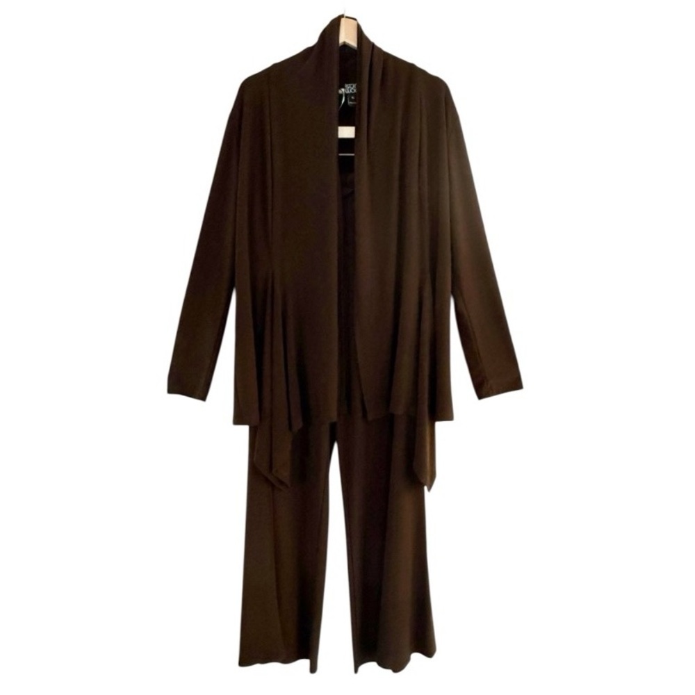 CLARA SUNWOO 2 Piece Pant & Cardigan Set Brown Size XL - Picture 3 of 13